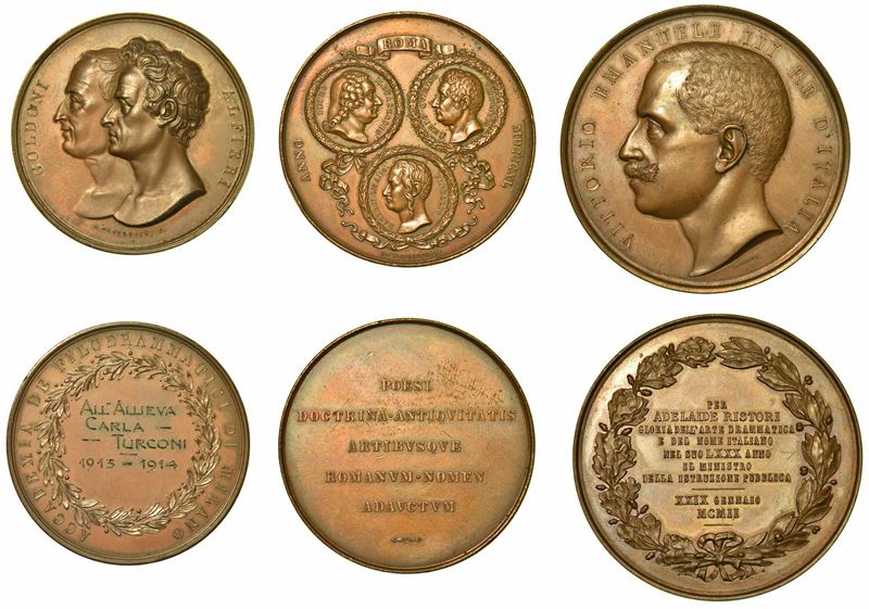 ARTE E CULTURA. Lotto di tre medaglie.  - Asta Numismatica - I - Cambi Casa d'Aste