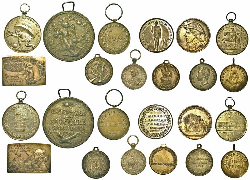 CARNEVALE. Lotto di dodici medaglie.  - Auction Numismatics - I - Cambi Casa d'Aste
