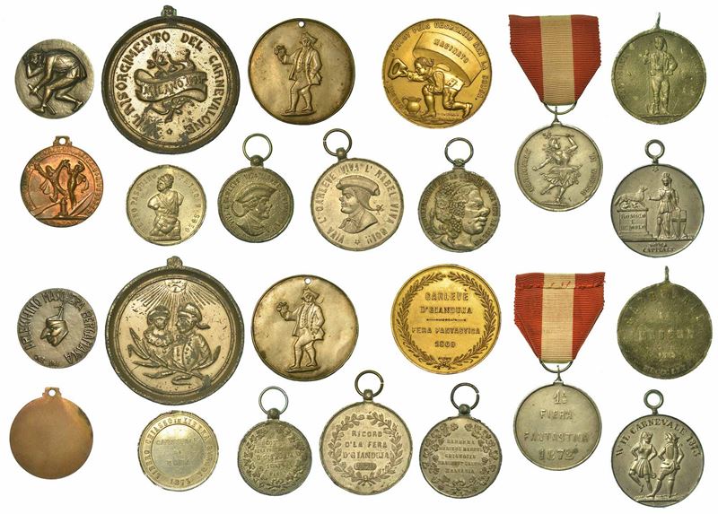 CARNEVALE. Lotto di dodici medaglie.  - Auction Numismatics - I - Cambi Casa d'Aste
