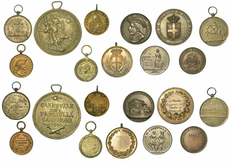 CARNEVALE. Lotto di undici medaglie.  - Asta Numismatica - I - Cambi Casa d'Aste