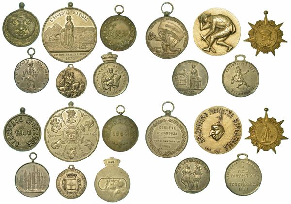 CARNEVALE. Lotto di undici medaglie.