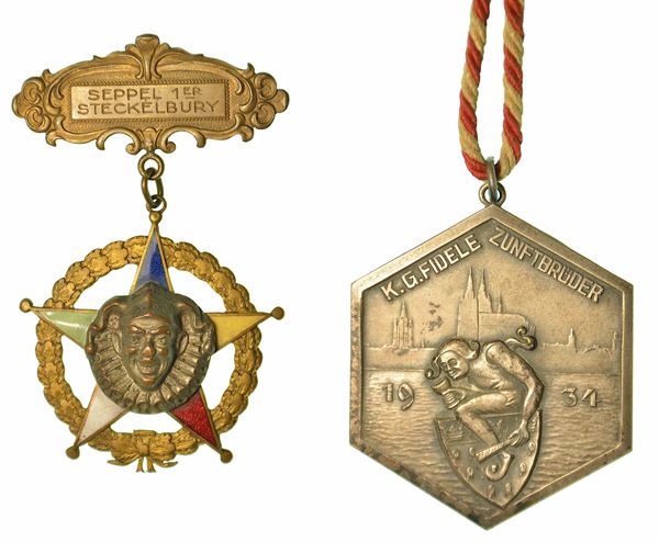 CARNEVALE. Lotto di due medaglie. 