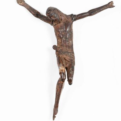 Corpus Christi in Legno con Tracce di Policromia, Arte Italiana del XV Secolo