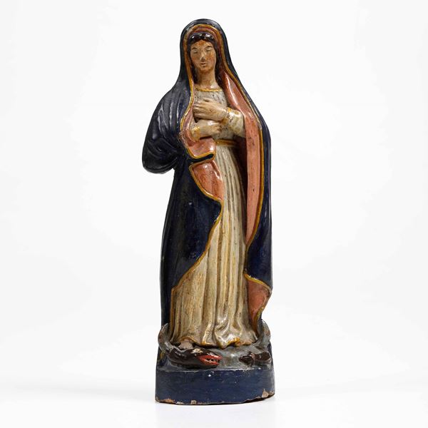 Madonna in terracotta policroma, fine XVIII-inizio XIX secolo