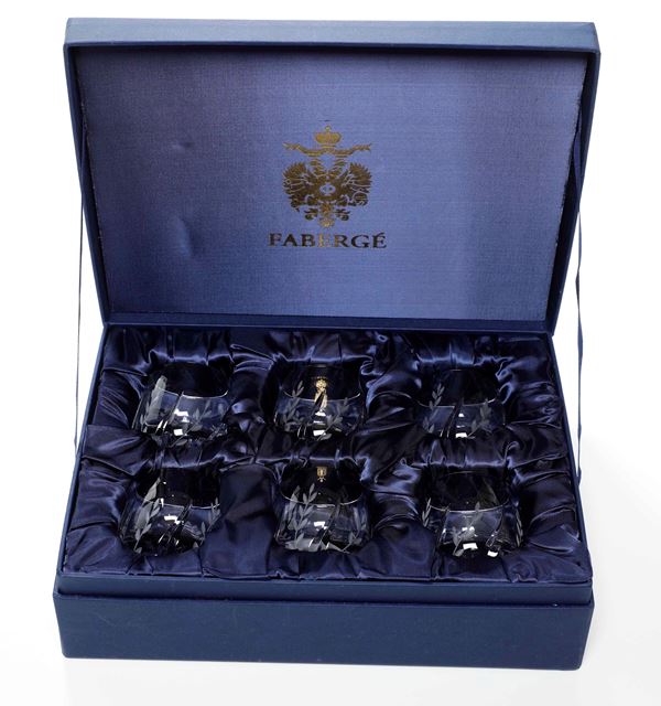 Sei bicchieri da amaro Manifattura Fabergé, XX secolo