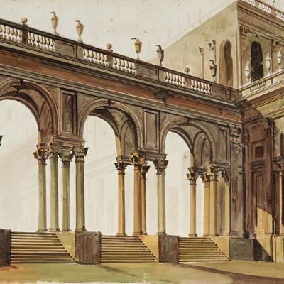 Scuola del XVIII Secolo Vedute con Architetture