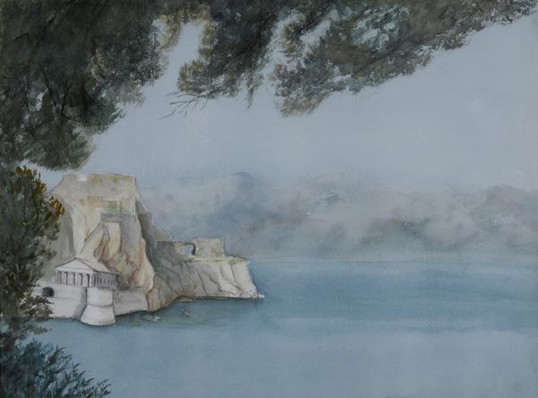 Anonimo Paesaggio costiero con rovine