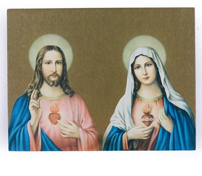 Stampa su tela applicata, Cristo e la Vergine