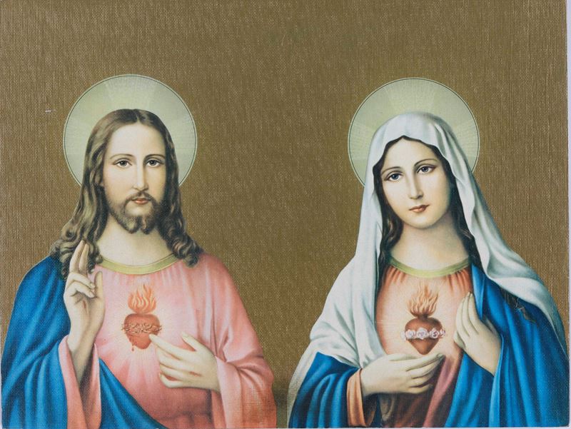 Stampa su tela applicata con Cristo e la Vergine  - Auction Old and Modern Prints - Cambi Casa d'Aste