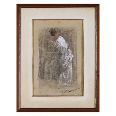 A. Mancini, Figura femminile (disegno su carta)