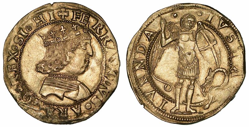 NAPOLI. FERDINANDO I D'ARAGONA, 1458-1494. Coronato.  - Auction Numismatics - I - Cambi Casa d'Aste