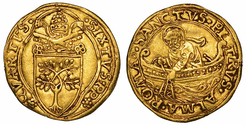 SISTO IV (FRANCESCO DELLA ROVERE), 1471-1484. Fiorino di camera (periodo teorico di emissione 1475 - Zecchiere Pier Paolo della Zecca). Roma.  - Auction Numismatics - I - Cambi Casa d'Aste