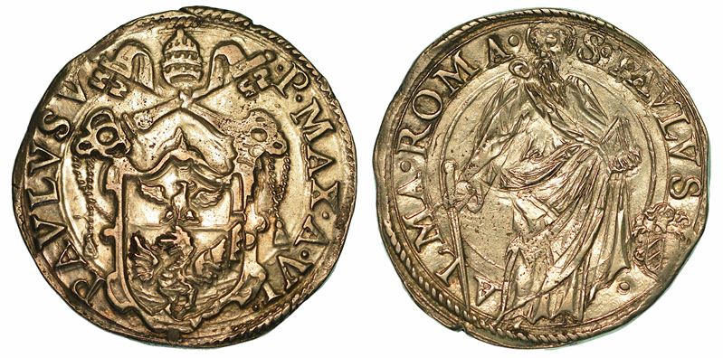 PAOLO V (CAMILLO BORGHESE), 1605-1621. Testone A. V. Roma.  - Asta Numismatica - I - Cambi Casa d'Aste