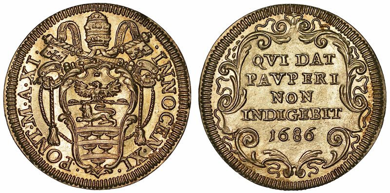 INNOCENZO XI (BENEDETTO ODESCALCHI), 1676-1689. Giulio 1686/A. XI.  Roma.  - Auction Numismatics - I - Cambi Casa d'Aste
