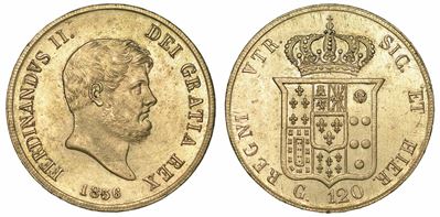 Napoli. Ferdinando II di Borbone, 1830-1859. Piastra da 120 Grana 1856.