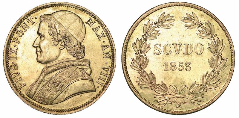 PIO IX (GIOVANNI MARIA MASTAI FERRETTI), 1846-1878. Scudo 1853/A. VIII. Roma.  - Asta Numismatica - I - Cambi Casa d'Aste