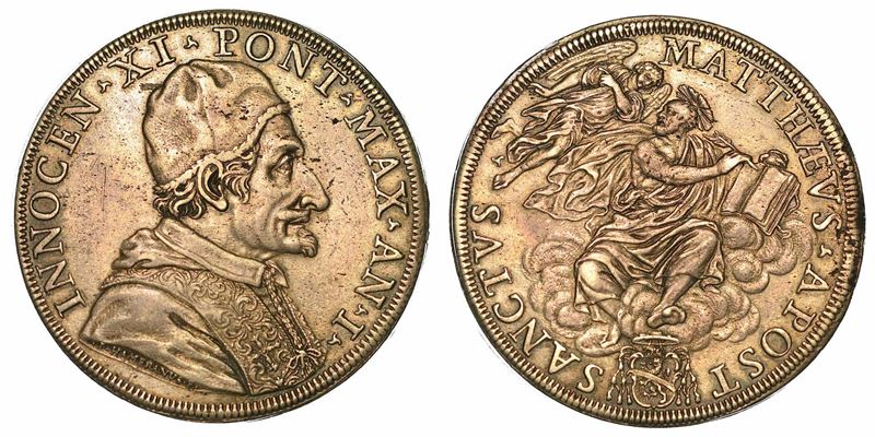 STATO PONTIFICIO. INNOCENZO XI, 1676-1689. Piastra A. I.  - Auction Numismatics - Cambi Casa d'Aste