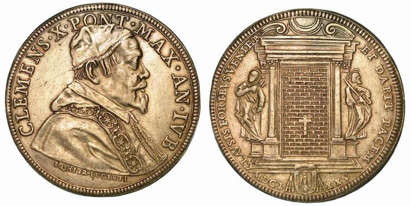 CLEMENTE X (EMILIO ALTIERI), 1670-1676. Piastra del Giubileo 1675. Roma.  - Asta Numismatica - I - Cambi Casa d'Aste