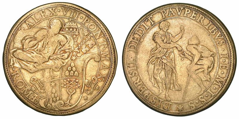 ALESSANDRO VII (FABIO CHIGI), 1655-1667. Piastra s. d. Roma.  - Auction Numismatics - I - Cambi Casa d'Aste