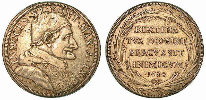 INNOCENZO XI (BENEDETTO ODESCALCHI), 1676-1689. Piastra 1684 A. IX. Roma.  - Auction Numismatics - I - Cambi Casa d'Aste