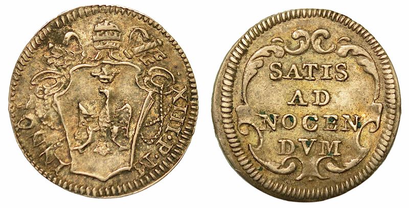 INNOCENZO XIII (MICHELANGELO CONTI), 1721-1724. Mezzo grosso. Roma.  - Auction Numismatics - I - Cambi Casa d'Aste