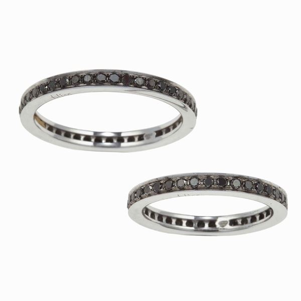 Due rivière con diamanti neri