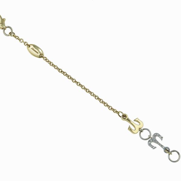 Gold bracelet with small diamonds Signed Finamore