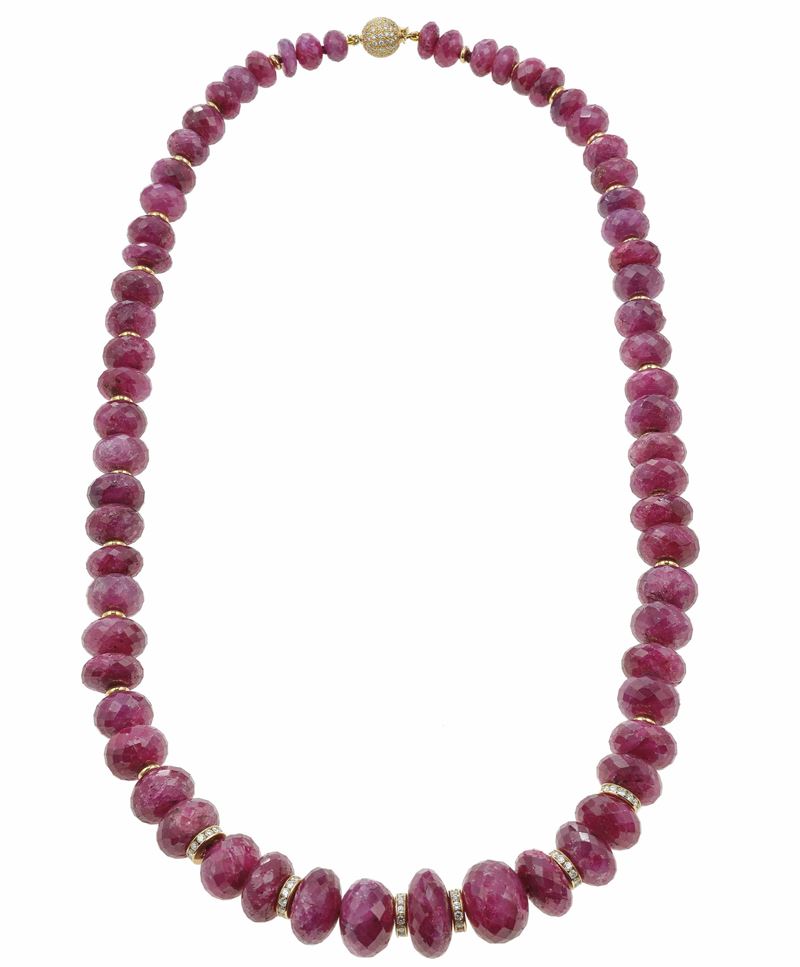 Ruby and diamond necklace  - Auction Fine Jewels - Cambi Casa d'Aste