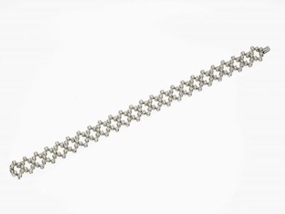 Bracciale in oro bianco 750/1000 con diamanti, diamanti per ct 6.70 circa