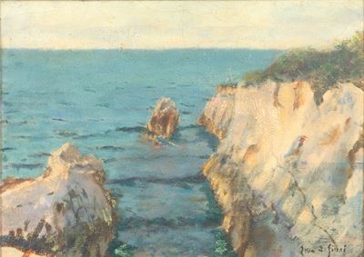 Artista anonimo, Scogliera, olio su tela
