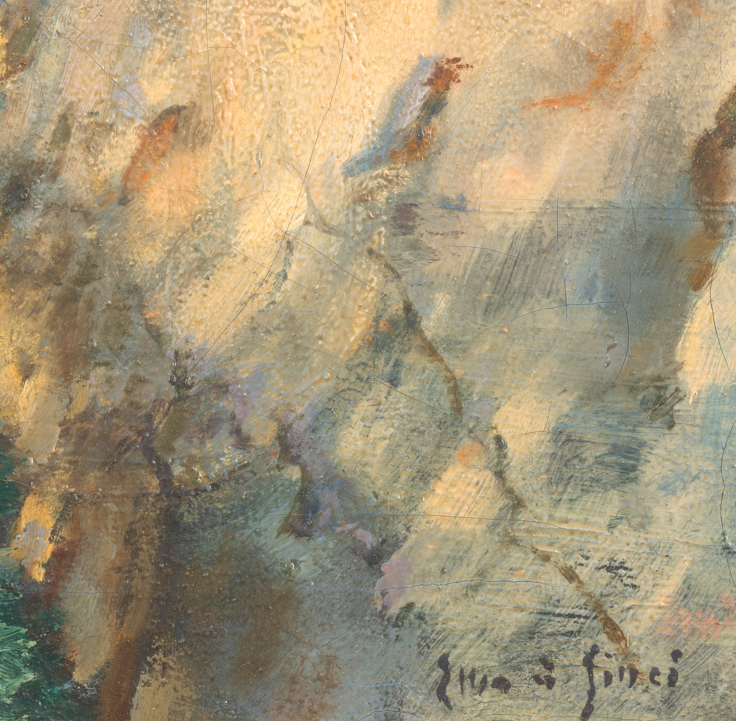 Artista anonimo, Scogliera, olio su tela