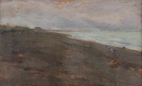 Pittore del XIX-XX secolo Paesaggio costiero