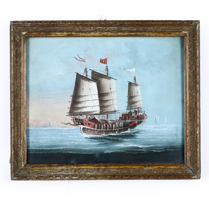 Pittore del XX secolo Veliero in navigazione  - Auction Antiques - Cambi Casa d'Aste