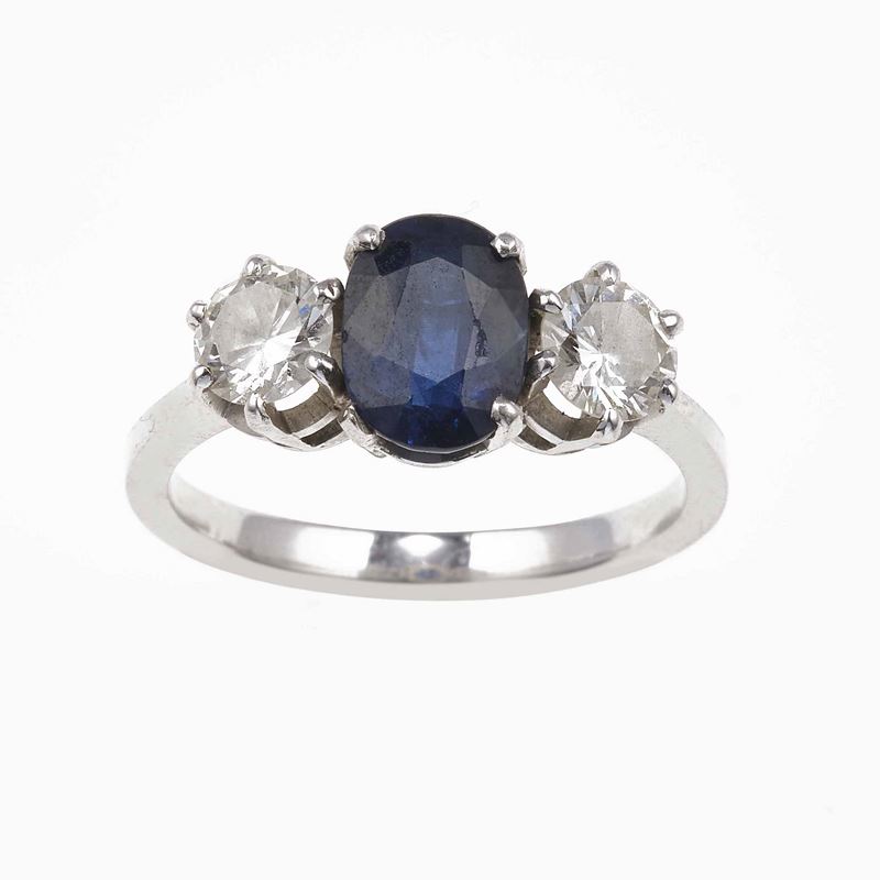 Sapphire and diamond ring  - Auction Jewels - Cambi Casa d'Aste
