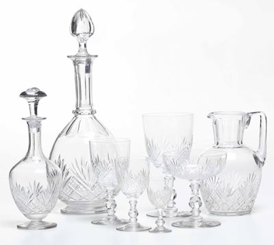 Servizio di Calici “douai”.francia, Manifattura Baccarat, Fine XIX-inizio XX Secolo.
