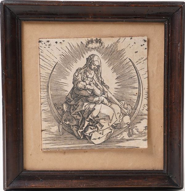 Albrecht Dürer. Incisione tratta dalla serie della vita della vergine (1510)- Madonna del latte.