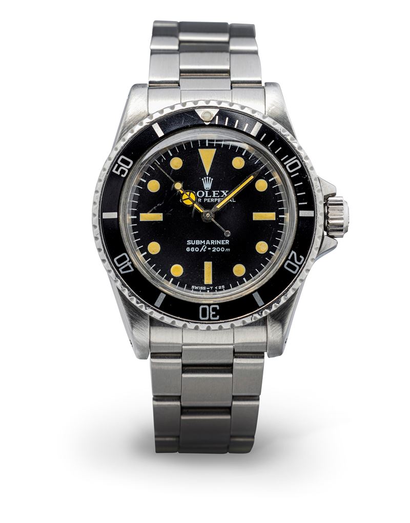 Rolex : Submariner 5513 in steel with black tritium dial, automatic movement, revolving bezel and Oyster bracelet with Fliplock clasp  - Auction Wrist Watches - Cambi Casa d'Aste