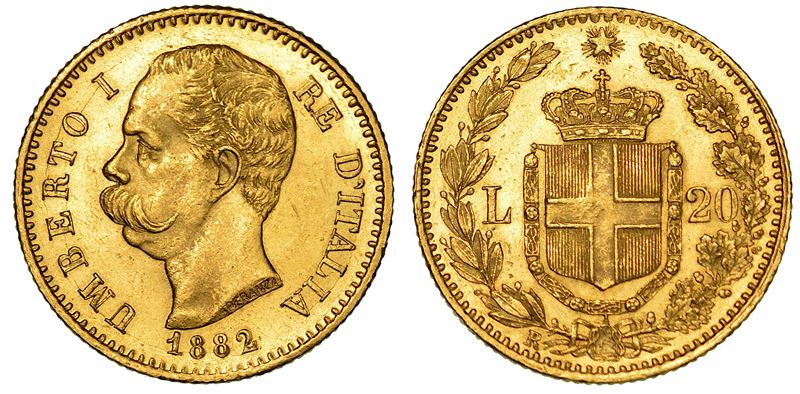REGNO D'ITALIA. UMBERTO I DI SAVOIA, 1878-1900. 20 Lire 1882.  - Auction Numismatics - I - Cambi Casa d'Aste