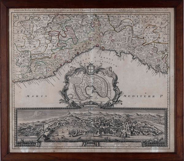 Heredi Homann Carta geografica dello stato di Genova.. Norimberga 1743