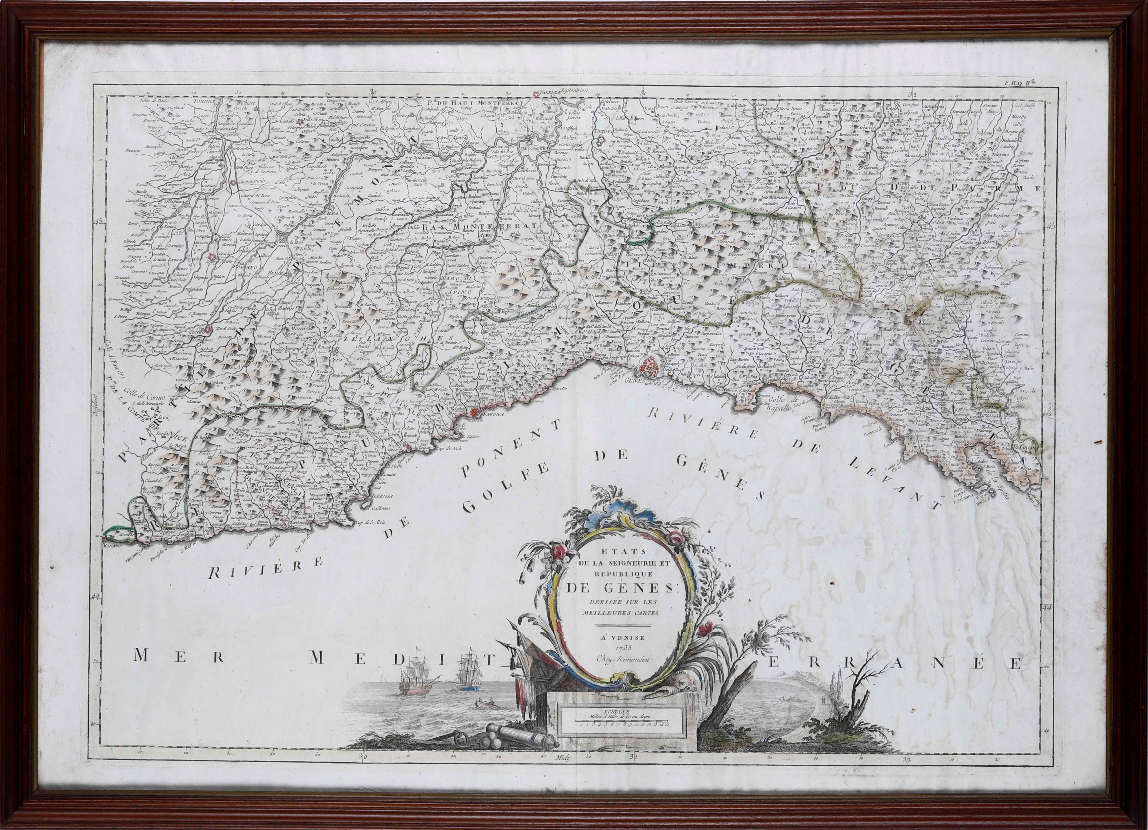 Heredi Homann Carta Geografica dello Stato di Genova.. Norimberga 1743