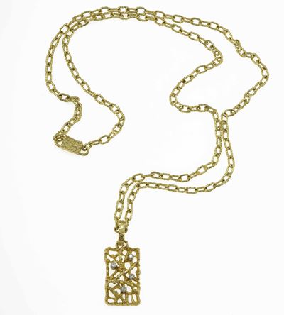 Sforza, Collana con pendente in oro giallo 750/1000