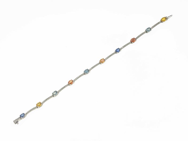 Corundum, diamond and gold bracelet  - Auction Jewels - Cambi Casa d'Aste