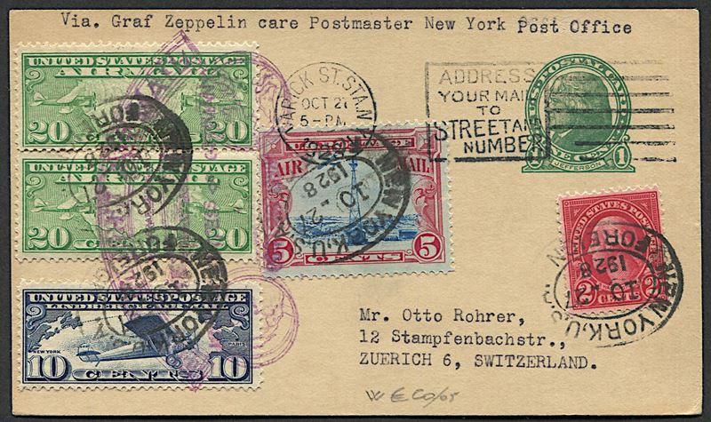 1928, “First Flight Airmail – United States – Germany”  - Asta Storia Postale e Filatelia - Cambi Casa d'Aste