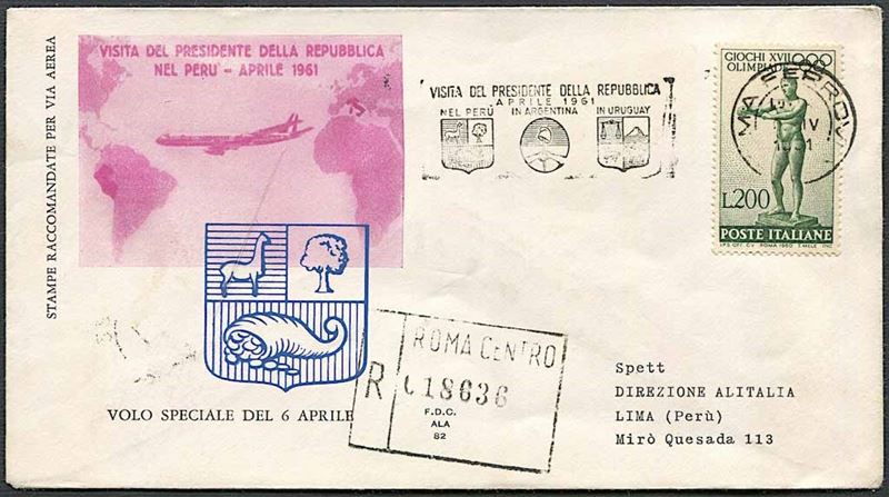 1961, Repubblica Italiana, Lire 200 “17° Olimpiade di Roma”  - Asta Storia Postale e Filatelia - Cambi Casa d'Aste