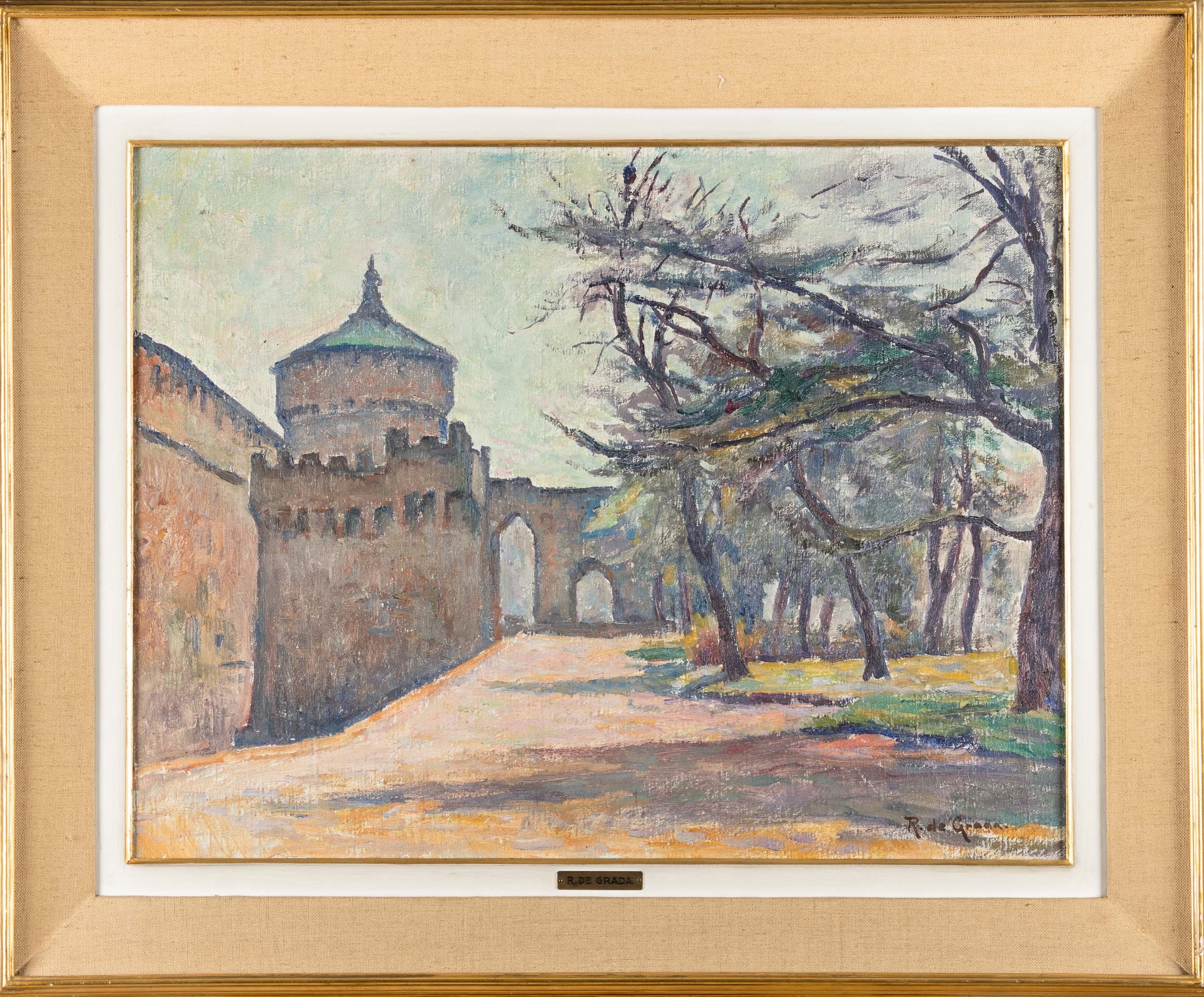 Raffaele De Grada - Castello Sforzesco, olio su tela