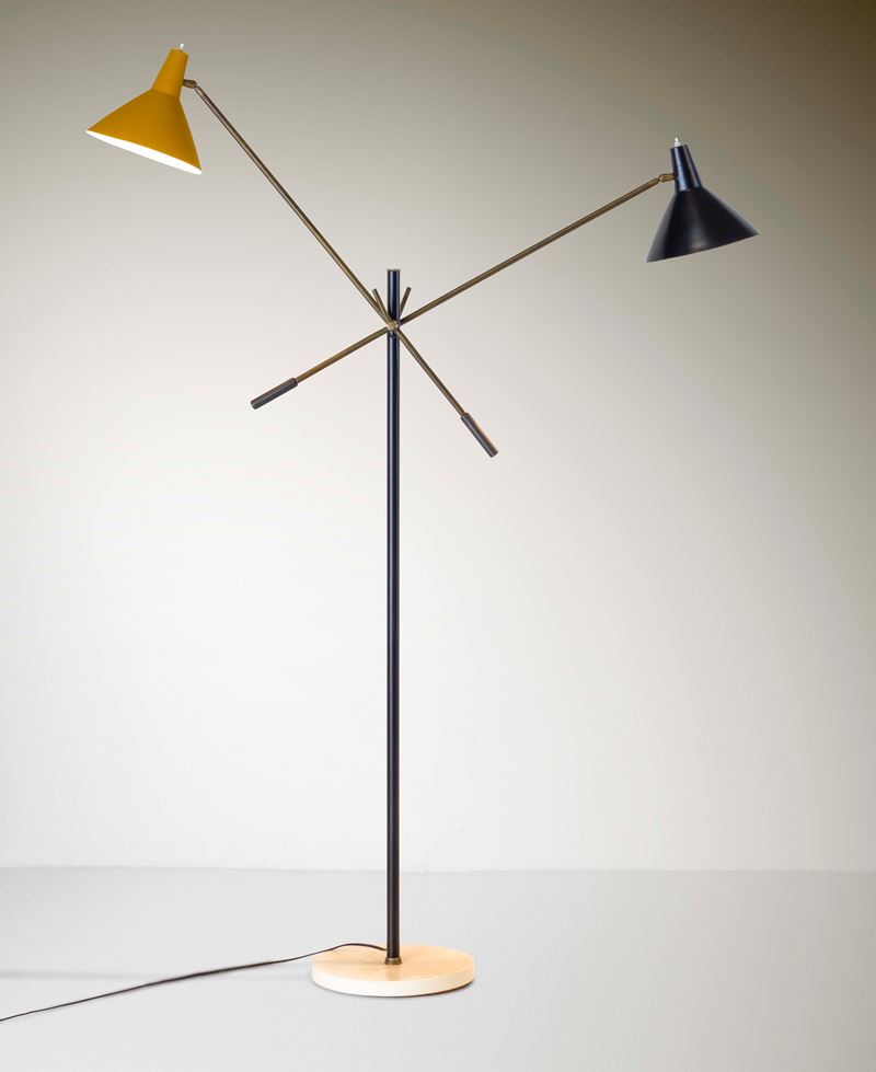 Stilnovo : Lampada da terra diffusori orientabili  - Auction Design200 - Cambi Casa d'Aste
