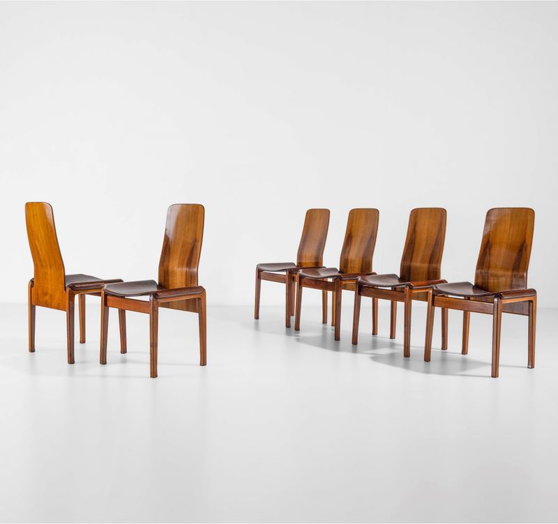Tito Agnoli : Sei sedie mod. Fiorenza  - Auction Design200 - Cambi Casa d'Aste