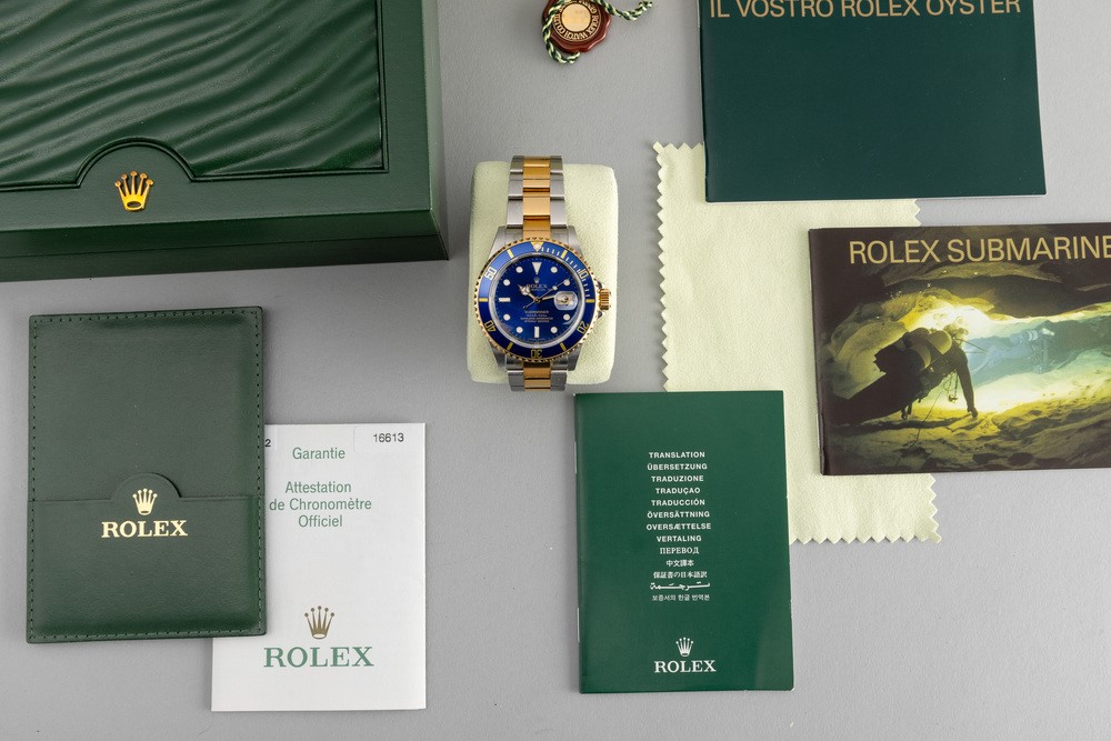 Rolex - Submariner Ref 16613 Acciaio e Oro, Quadrante Blu Soleil Movimento Automatico con Datario...