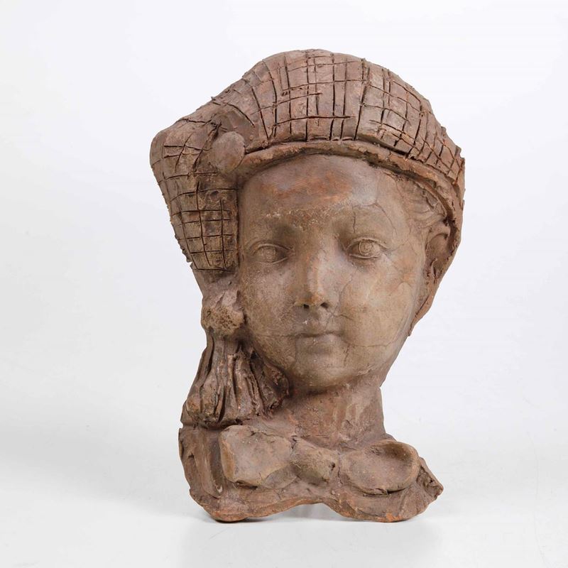 Testa di fanciullo. Plasticatore del XIX-XX secolo  - Asta Scultura - Cambi Casa d'Aste
