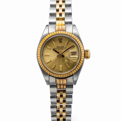 Date Ref 6917, Acciaio e Oro Quadrante Champagne, Bracciale Jubilee